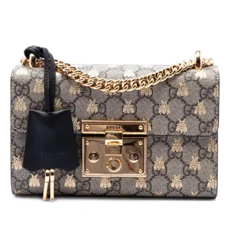 Gucci Pre-owned Gucci Small GG Supreme Bee Padlock Crossbody Ladies 9K6Y4S8O2Z4WNW2W