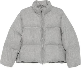 PANICALE Hoge-kraag gewatteerde jas - Dames - Winterjassen - Grijs - XS - Leer - Jassen