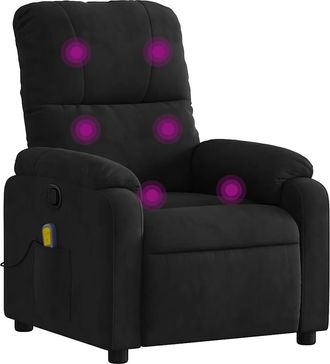 vidaXL Vidaxl - Sill&oacute;n Reclinable De Masaje Tela De Microfibra Negro