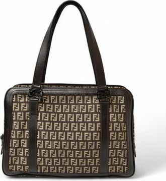 Fendi Zucchino Brown Zucchino Handbag Tote Bag (Pre-Owned)
