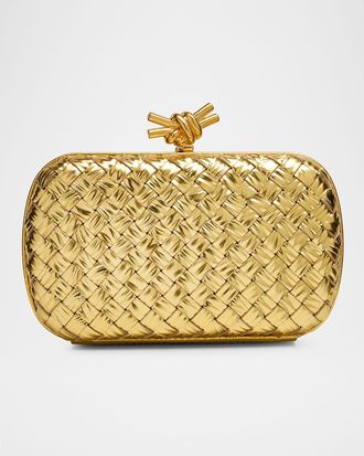 Bottega Veneta Embossed Laminated Leather Clutch Bag