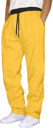 Generic Baggy Joggers for Men Uncuffed Straight Leg Oversized Jogging Bottoms Loose Fit Open Hem Tracksuit Bottoms Workout Gym Athletic Drawstring Elastic Wai