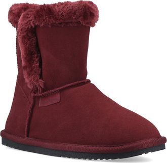 Hush Puppies Ashleigh Suede Womens Bordeaux Slippers - Wine - Size UK 6
