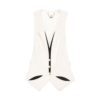 Elisabetta Franchi Vests, female, Beige, Size: L Vest