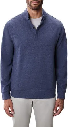 Robert Barakett Clarence Textured Quarter Button Pullover in Denim at Nordstrom Rack, Size Small