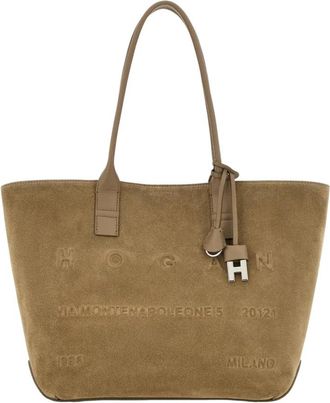 Hogan Address Shopping Piccola - Dames - Shoppers - Beige - ONE Size - Leer - Tassen