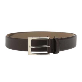 HUGO BOSS Heren leren riem (Zwart)