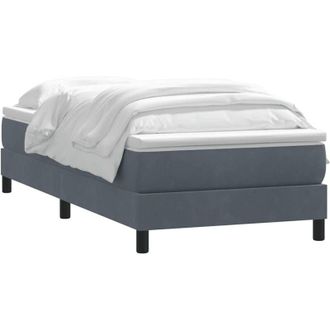 vidaXL Cama Box Spring Con Colch&oacute;n Terciopelo Gris Oscuro 80x220 Cm Vidaxl
