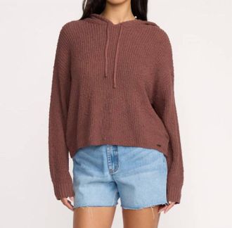 Billabong Hot Beachin Hooded Sweater In Espresso