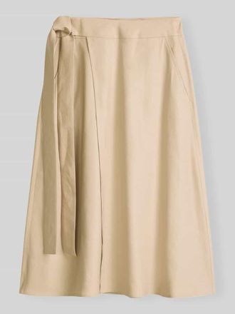 Marc O'Polo Regular Fit Midi-Rock aus Leinen-Mix in Sand, Gr&ouml;&szlig;e 40