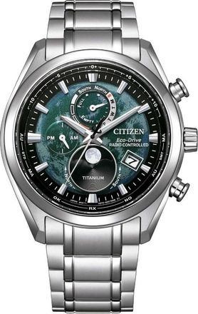 Citizen Tsuki-yomi A-T Chronograph Quartz Green Dial Mens Watch BY1010-57X