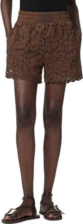 AllSaints Amelie Lace Shorts in Bitter Brown at Nordstrom, Size X-Small