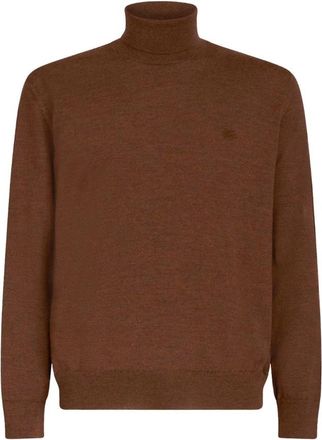 Etro T-neck Trui - Heren - Coltruien - Bruin - M - Wol - Truien & Vesten