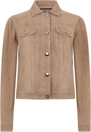 Moorer Elegant Jas - Dames - Leren en Su&egrave;de Jassen - Beige - S - Leer - Jassen