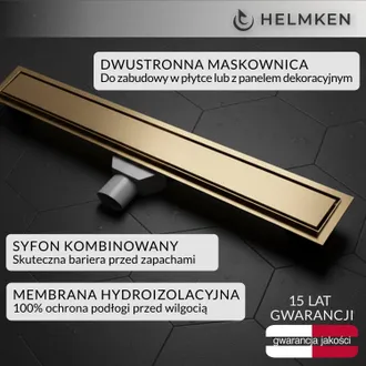OEM Scarico Lineare Helmken 37201603, 600x70 Mm, Oro