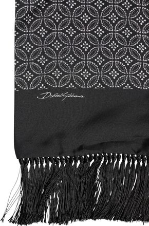 Dolce & Gabbana Silk Patterned Scarf - Black