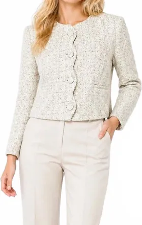 Elie Tahari Tweed Blazer In Pink