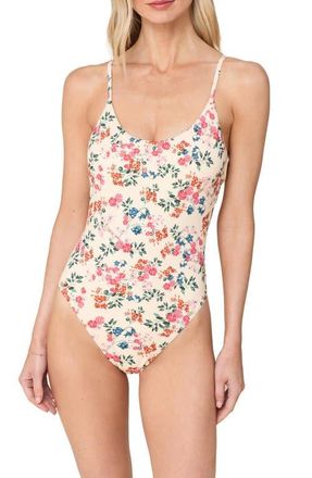 Andie Swim The Liku Long Torso One-Piece Swimsuit in Riviera Floral at Nordstrom, Size X-Large