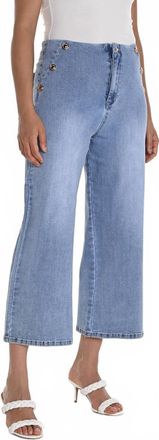 Frank Lyman Design Cropped Wide-Leg Jeans In Blue