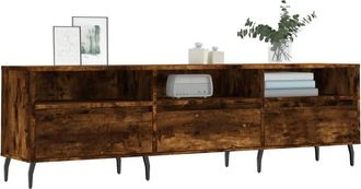 Berkfield Home TV Cabinet Smoked Oak 150x30x44.5 cm Engineered Wood in Brown