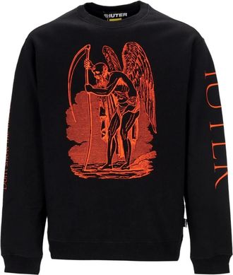 Iuter Zwarte Crewneck Sweatshirt Regular Fit - Heren - Sweatshirts - Zwart - XL - Katoen - Hoodies & sweatvesten