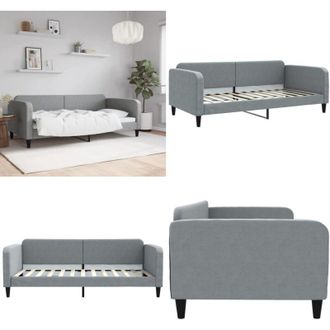 vidaXL Letto da Giorno Grigio Chiaro 100x200 cm in Tessuto - Divano letto - Letto in tessuto