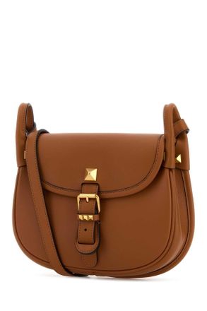 Valentino Garavani Womens Caramel Leather Flaneuse Crossbody Bag Nutmeg Calf - Bos Taurus Borse A Tracolla