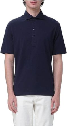 Brunello Cucinelli Polo in jersey di cotone - - Tops - Uomo - Blu - S