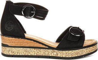 Rieker Wedges, female, Black, 9 UK, Wedge Buckle Sandals