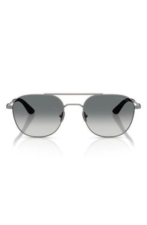 A|X Armani Exchange 54mm Rectangular Sunglasses in Matte Gunmetal /Gradient Grey at Nordstrom