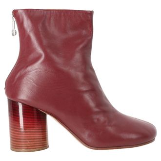 Maison Margiela Two Toned Ankle Boots in Red Leather