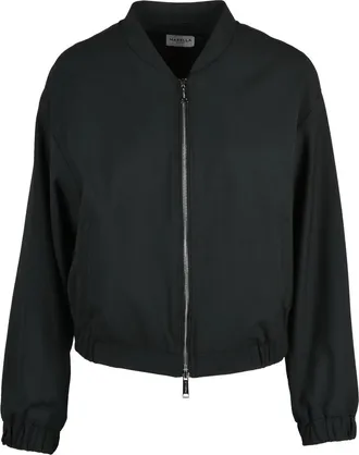 Marella Black Polyester-Blend Redan Coat