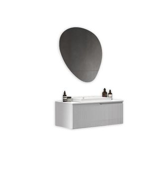 Aquadesign Mueble de ba&ntilde;o 3 piezas en mdf blanco mate