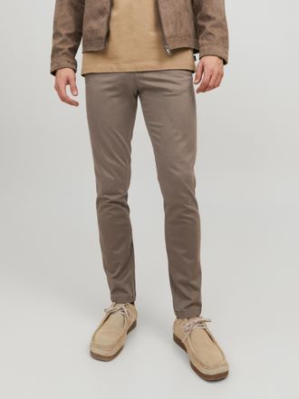 Jack & Jones Chinos JACK & JONES JPSTMARCO mit Stretchkomfort und schmalem Bein, Herren, Gr. 28, L&auml;nge 32, falcon, Web, Obermaterial: 98% Baumwolle, 2% Elasthan, u