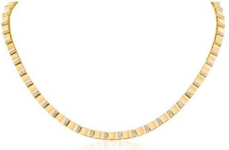 Kenneth Jay Lane Cubic Zirconia Station Box Chain Necklace in Gold Plated at Nordstrom