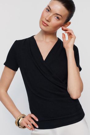 Reformation Larah Cotton Blend Knit Wrap Top