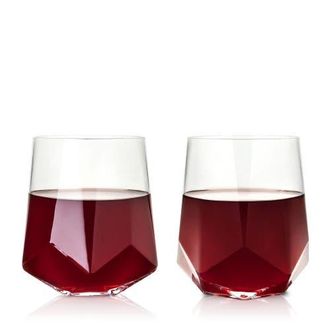 Viski Seneca Crystal Faceted Wine Glasses Set of 2 in Clear at Nordstrom
