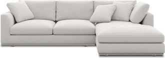 Castlery Hamilton Chaise Sectional Sofa Right Facing Customized, Performance Fleece, Medium Grey, Spill Resistant, Removable Covers for Castlery