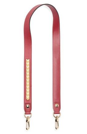 Longchamp Metallic Embroidered Leather Shoulder Strap in Garnet Red at Nordstrom Rack