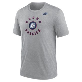 Nike Connecticut Huskies Nike Mens Football Tri-Blend T-Shirt in Grey | M21372P396UCON-DGH