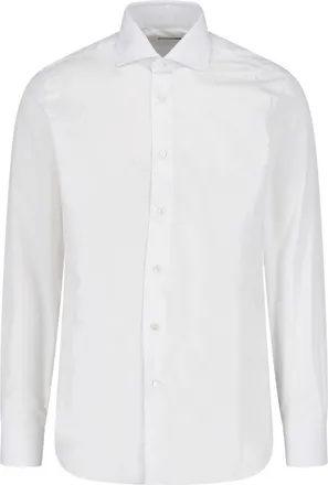 Barba White Crisp Tailored Long-Sleeve Formal Shirt