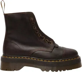 Dr. Martens Sinclair Platform Boot - Dames - Veterlaarzen - Bruin - 37 EU - Leer - Schoenen