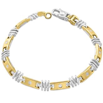 Pompeii3 Mens Solid 14k Gold (32grams) or Platinum (51gram) Two Tone 8mm Bracelet 8