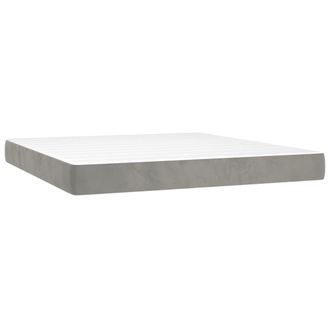 vidaXL Vidaxl - Colch&oacute;n De Muelles Ensacados Terciopelo Gris Claro 160x200x20cm