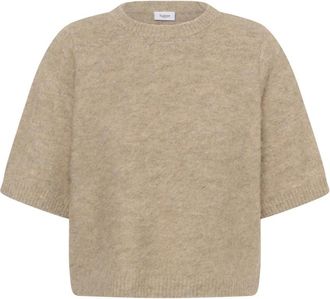 Saint Tropez Tabana SZ Pullover - Dames - Ronde hals truien - Beige - XS - Wol - Truien & Vesten