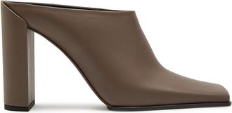 Alaia Square toe Leather Mules - Taupe - 38 (IT38 / UK5)
