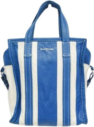 Balenciaga Pre-owned Tote Bags, female, Blue, Size: ONE SIZE Pre-owned Bazar Shopper XS 452458