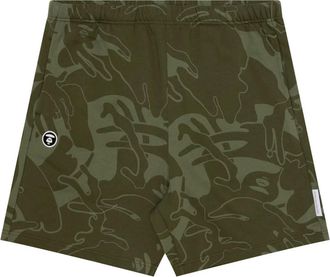 Aape By A Bathing Ape Mens Moonface Camo Sweat Shorts In Green