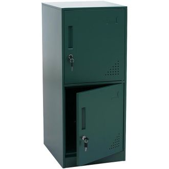 Hhg Armadietto HHG-509, con serratura, armadio ufficio faldoni documenti, con 2 ante, 90x38x45cm, acciaio, verde