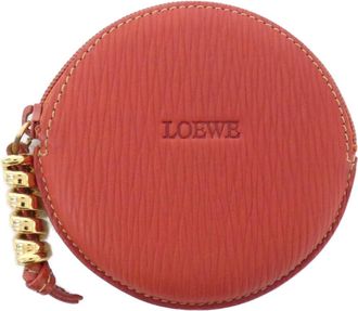 Loewe Red Color Leather Coin Purse/Coin Case (Pre-Owned)